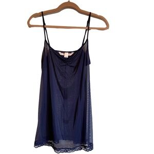 Victoria Secret Vintage Y2K Blue Sheer Cami Tank Top